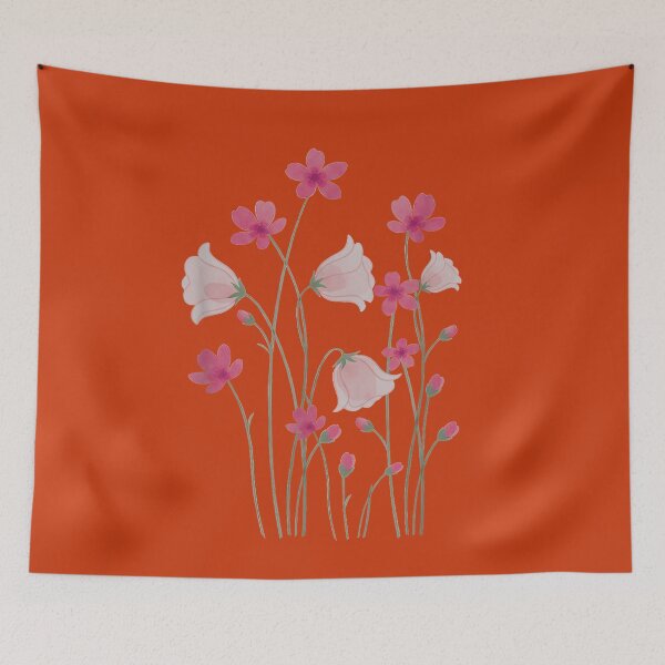 Item preview, Pink Flowers Wildflower Watercolor Pattern designed and sold by MacosLucia.