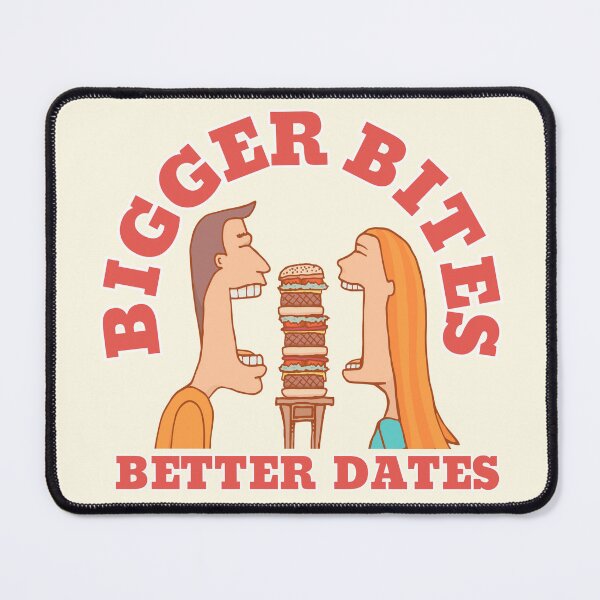 Item preview, Bigger Bites Better Dates Funny Couple Hamburger Art designed and sold by SilverSeaBKK.