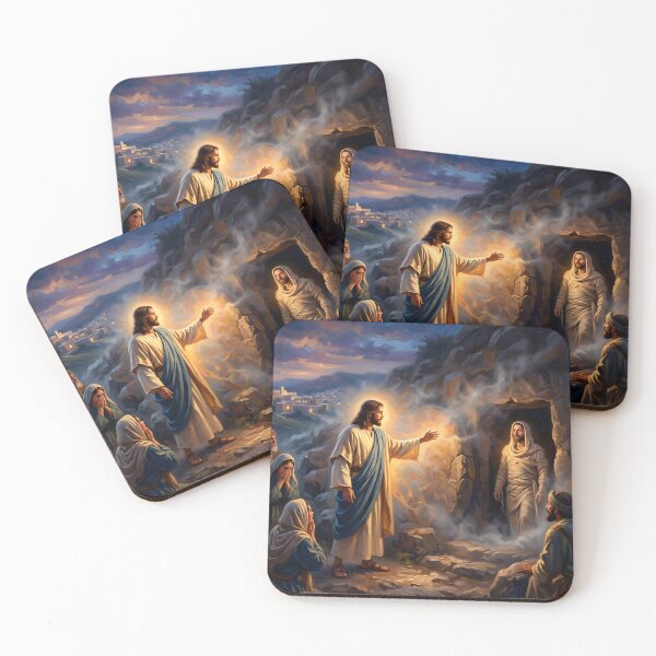 Item preview, Jesus Resurrection of Lazarus Raising Biblical Painting designed and sold by RRRShop.