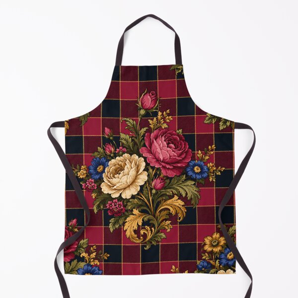 Item preview, Bold Victorian Floral Checkered Seamless Pattern in Rich Jewel Tones designed and sold by optimusprime39.