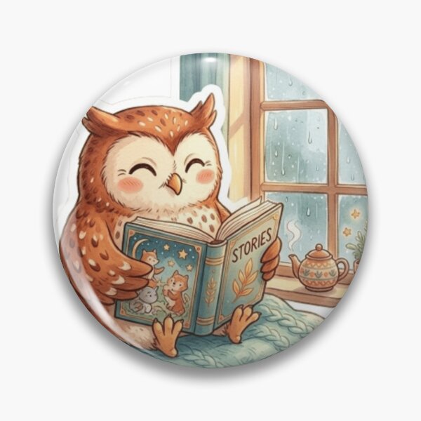 Item preview, Rainy Owl Reading designed and sold by Thalora Store.