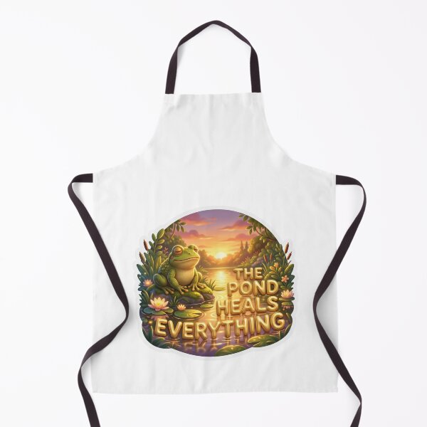 Item preview, The Pond Heals Everything Cottagecore Frog Art designed and sold by pradeepvisuals.