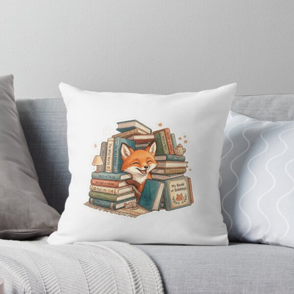 Item preview, Lost In Books Fox designed and sold by Thalora Store.