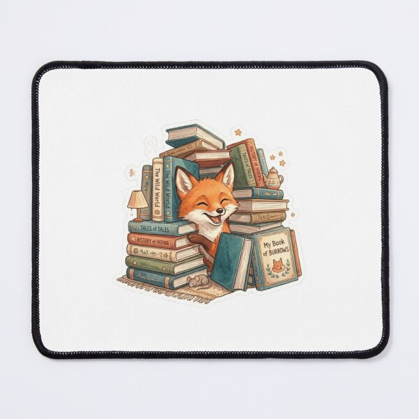 Item preview, Lost In Books Fox designed and sold by Thalora Store.