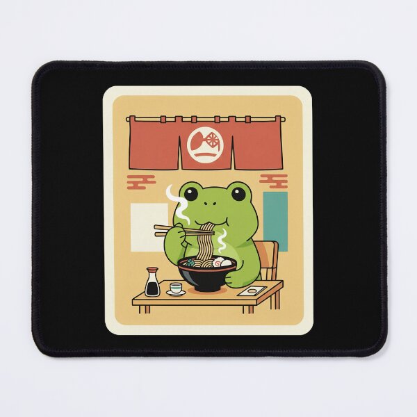 Item preview, Cute Frog Eating Ramen in Retro Japanese Noodle House designed and sold by JordynLadukeg65.