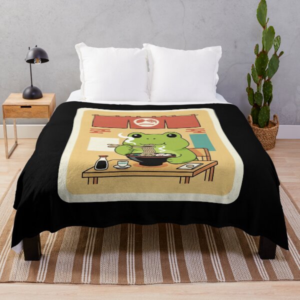 Item preview, Cute Frog Eating Ramen in Retro Japanese Noodle House designed and sold by JordynLadukeg65.