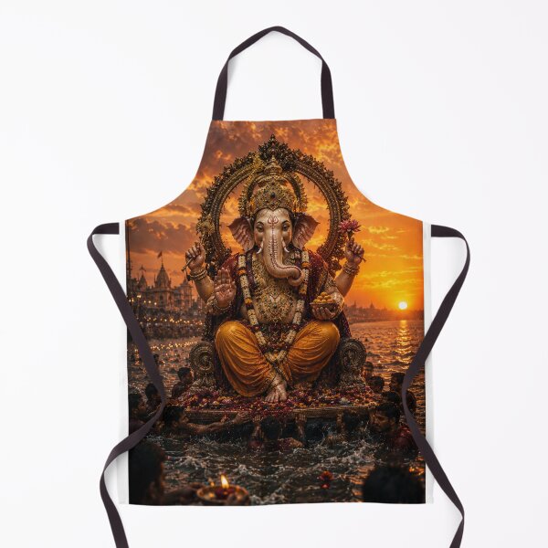 Item preview, Ganesh Chaturthi Series – Ganpati Visarjan Sacred Sunset Artwork designed and sold by Homyar.
