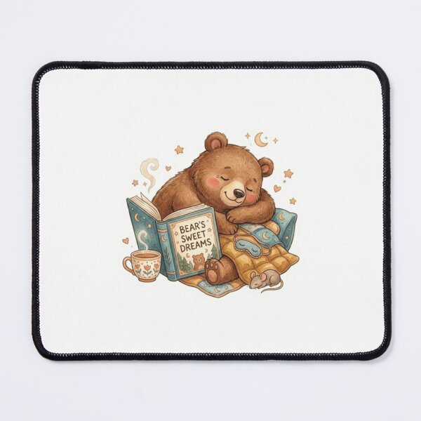 Item preview, Sleepy Reading Bear designed and sold by Thalora Store.