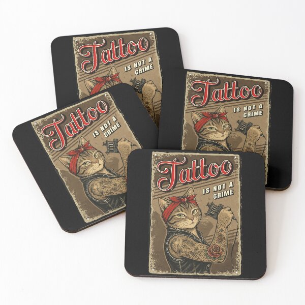 Item preview, Vintage Tattoo Cat Rebel Poster with Old School Ink Shop Style designed and sold by Modaozushi216.