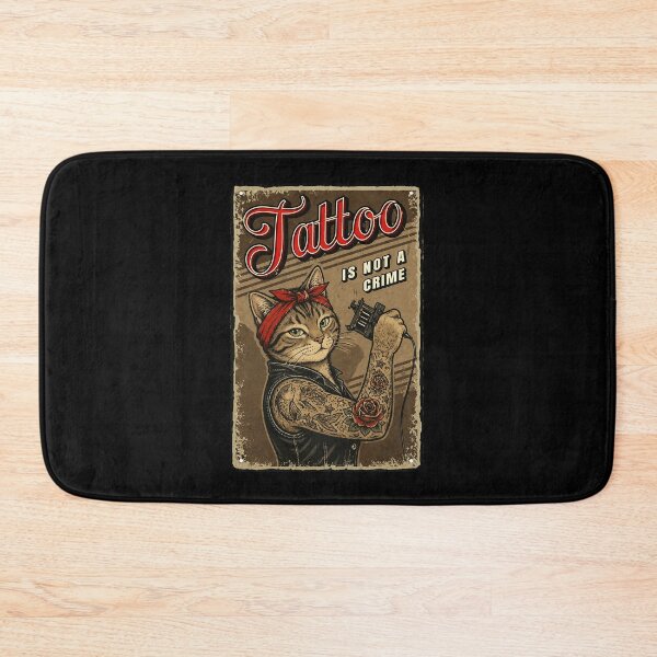 Item preview, Vintage Tattoo Cat Rebel Poster with Old School Ink Shop Style designed and sold by Modaozushi216.