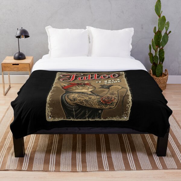 Item preview, Vintage Tattoo Cat Rebel Poster with Old School Ink Shop Style designed and sold by Modaozushi216.