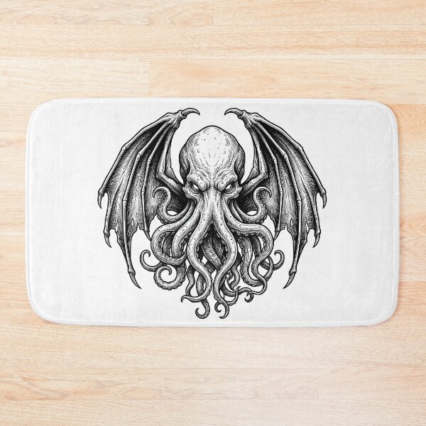 Item preview, Cthulhu - Cosmic Horror Tentacle Monster Black and White Illustration designed and sold by Greemo03.
