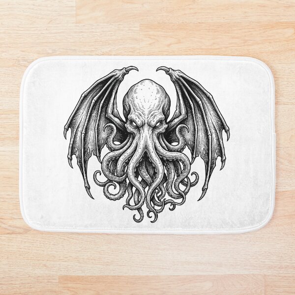Item preview, Cthulhu - Cosmic Horror Tentacle Monster Black and White Illustration designed and sold by Greemo03.