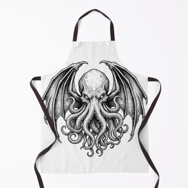 Item preview, Cthulhu - Cosmic Horror Tentacle Monster Black and White Illustration designed and sold by Greemo03.