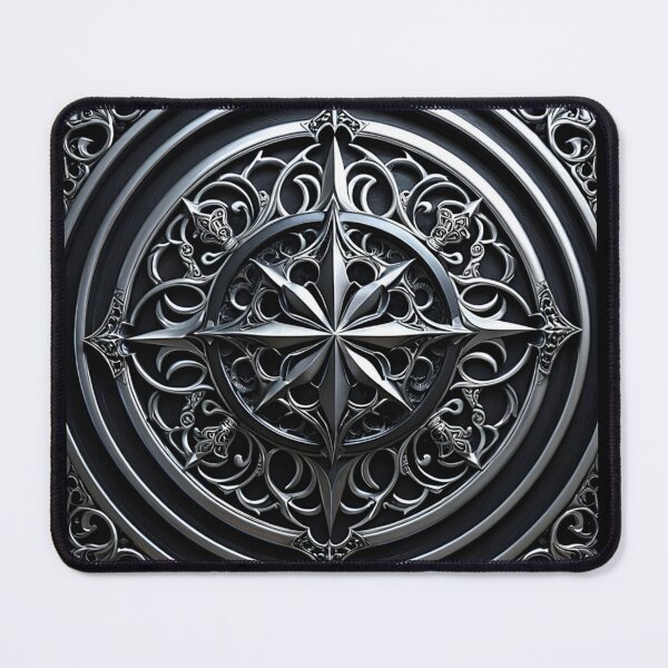 Item preview, Gothic Silver Compass Rose Metallic Relief Emblem designed and sold by CuteSlothWorld.