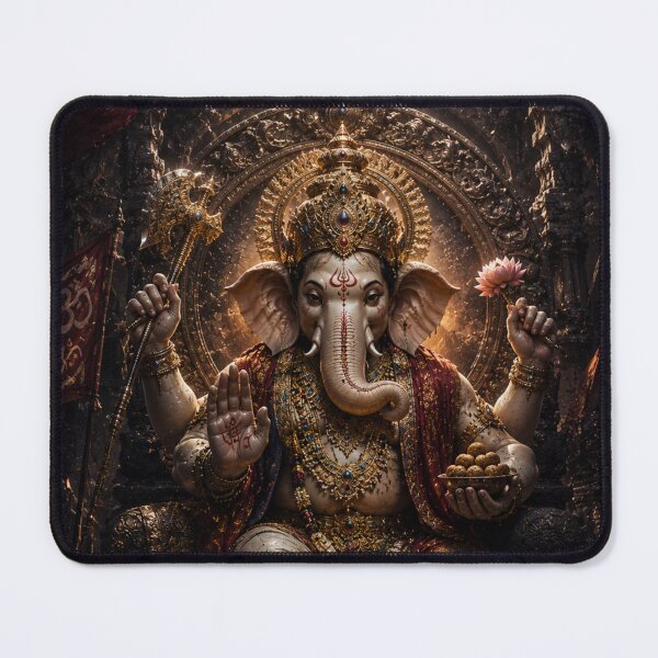 Item preview, Ganesh Chaturthi Series – Sacred Temple Lord Ganesha Throne Artwork designed and sold by Homyar.