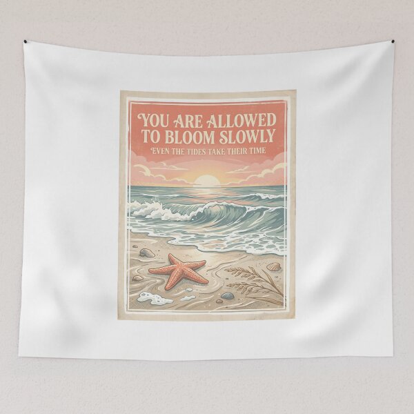 Item preview, You Are Allowed to Bloom Slowly – Ocean Therapy Poster Design designed and sold by Sea Gem.