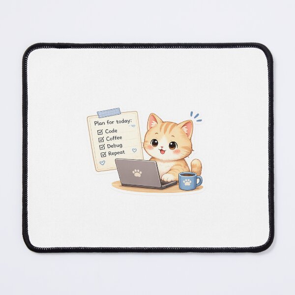 Item preview, Cute programmer cat- plan for today  designed and sold by saeede-afshari.
