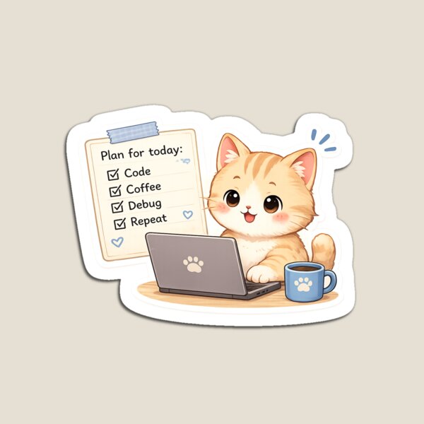Item preview, Cute programmer cat- plan for today  designed and sold by saeede-afshari.