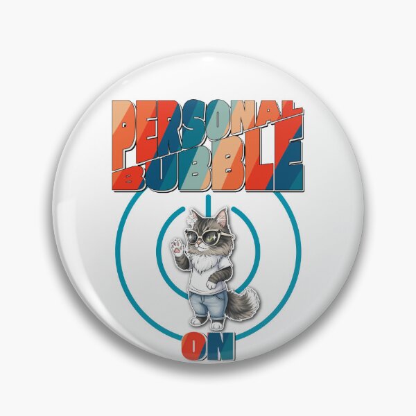 Item preview, Personal Bubble ON T-Shirt, Retro Cat Boundaries Tee, Introvert & Antisocial Club designed and sold by AbuCAni Studio .