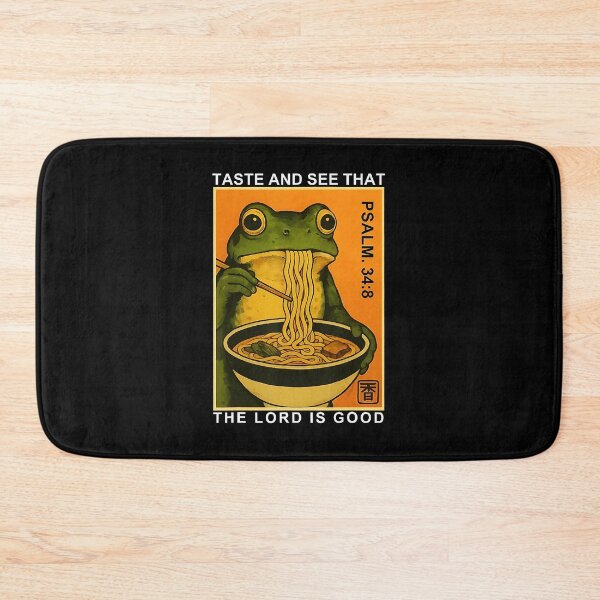 Item preview, Taste And See Psalm 34:8 Frog Noodle Bowl Retro Anime Style designed and sold by titanlevi.