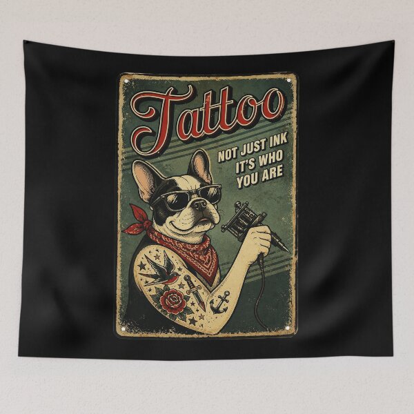 Item preview, Vintage Tattoo Bulldog With Old School Ink Studio Vibes designed and sold by Modaozushi216.