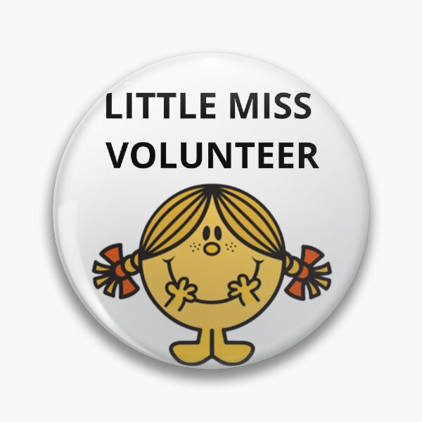 Item preview, Little Miss Volunteer button designed and sold by ButtonBar.