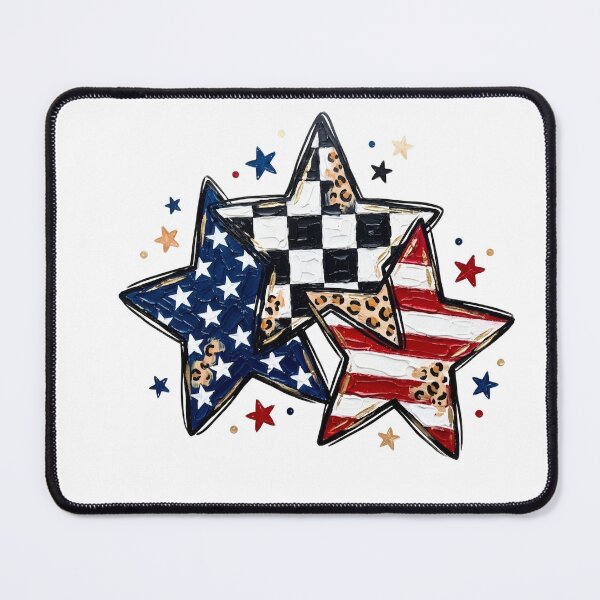 Item preview, Patriotic Racing Flag & Leopard Print Stars designed and sold by HUTEND.