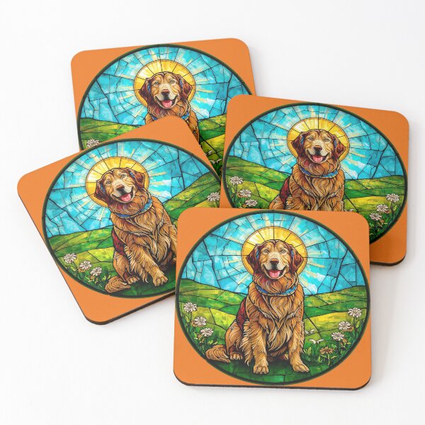 Item preview, Golden Retriever Stained Glass Art designed and sold by KiraChie.