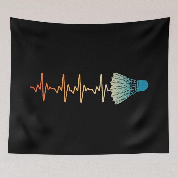 Item preview, Badminton Heartbeat Line With Shuttlecock Sports designed and sold by allistermariam.
