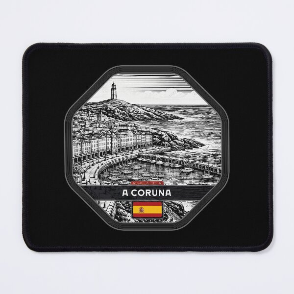 Item preview, A Coruna Spain Linocut Style  designed and sold by Thistle-TShop.