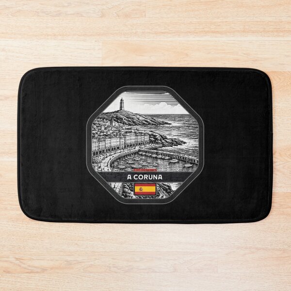 Item preview, A Coruna Spain Linocut Style  designed and sold by Thistle-TShop.