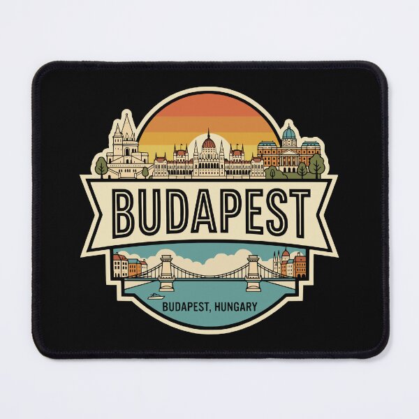 Item preview, Retro Budapest Hungary Vintage Travel Badge designed and sold by Imaginationbeyond.