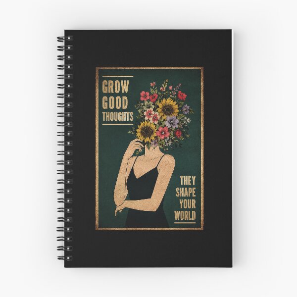 Item preview, Grow Good Thoughts Floral Woman Portrait With Vintage Motivational Poster Style designed and sold by ferminhays.
