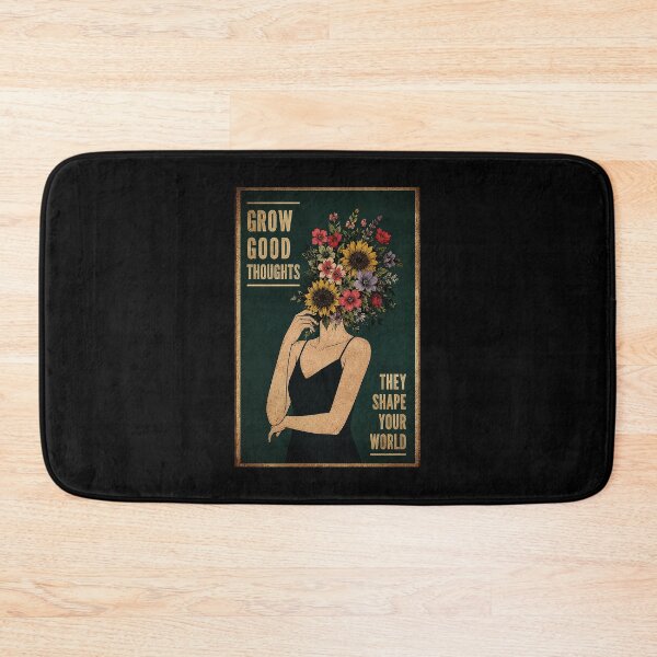 Item preview, Grow Good Thoughts Floral Woman Portrait With Vintage Motivational Poster Style designed and sold by ferminhays.