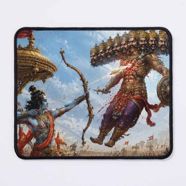 Item preview, Dussehra Vijayadashami Series – Lord Rama Final Battle Artwork designed and sold by Homyar.