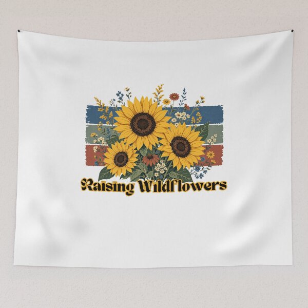 Item preview, Retro Raising Wildflowers Sunflower Boho Bouquet designed and sold by NSB-Design.