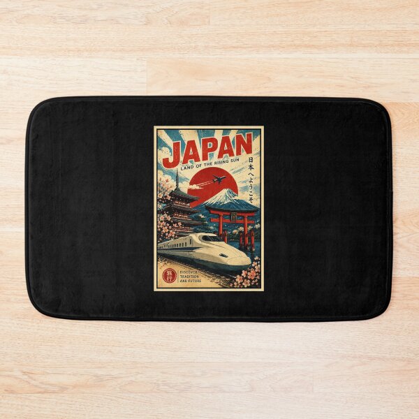 Item preview, Vintage Japan Travel Poster With Bullet Train And Mount Fuji designed and sold by eliramaison.