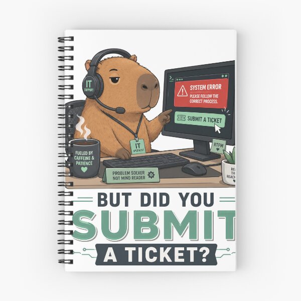 Item preview, Submit a Ticket IT Support Capybara Humor designed and sold by Inspirahawke.