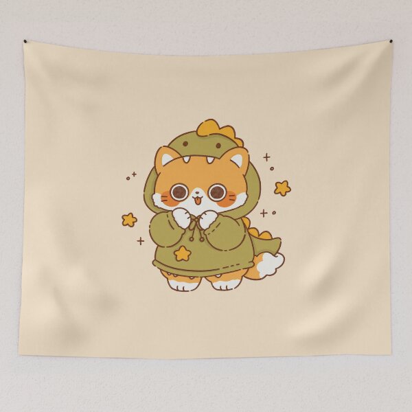 Item preview, Cute Dinosaur Cat Kawaii Hoodie designed and sold by Laís's art.