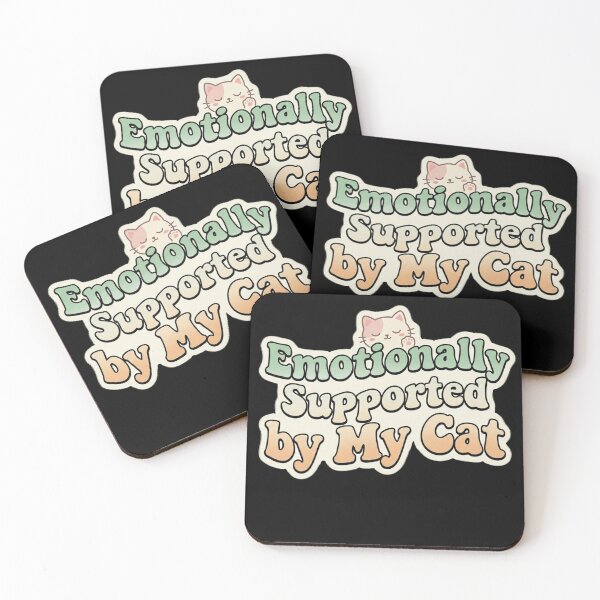 Item preview, Emotionally Supported by My Cat Funny Retro Typography Quote designed and sold by AGawas.