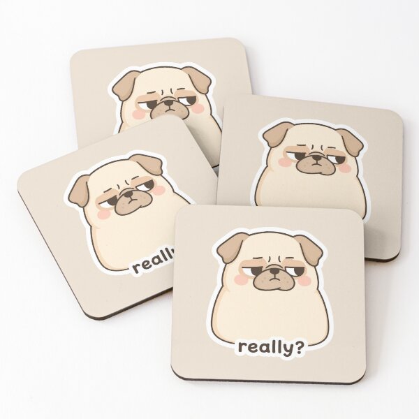 Item preview, Funny Side Eye Pug Sticker Cute Minimal Meme Dog Reaction Sticker designed and sold by Digital_products_0111.