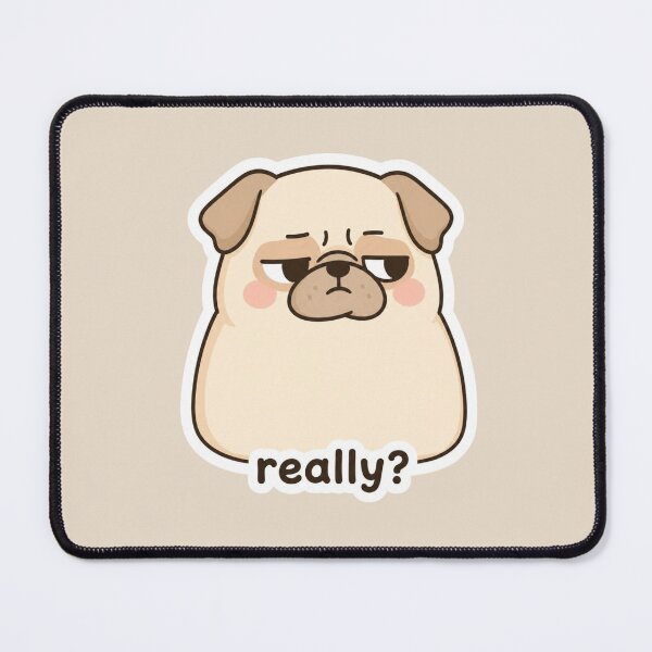 Item preview, Funny Side Eye Pug Sticker Cute Minimal Meme Dog Reaction Sticker designed and sold by Pransis_Diginer_26.