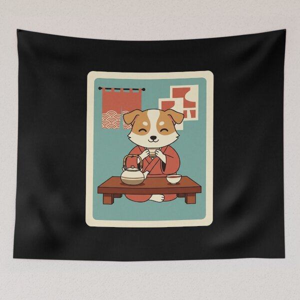 Item preview, Cute Shiba Inu Tea Time Illustration With Cozy Japanese Room Vibes designed and sold by JordynLadukeg65.