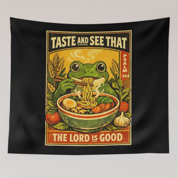 Item preview, Taste and See The Lord Is Good Frog Ramen Psalm designed and sold by titanlevi.