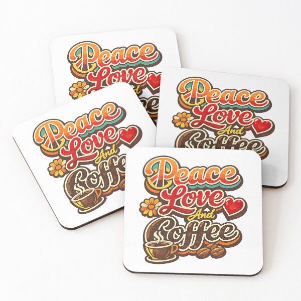Item preview, Peace Love And Coffee, Retro Vintage designed and sold by graphic-genie.