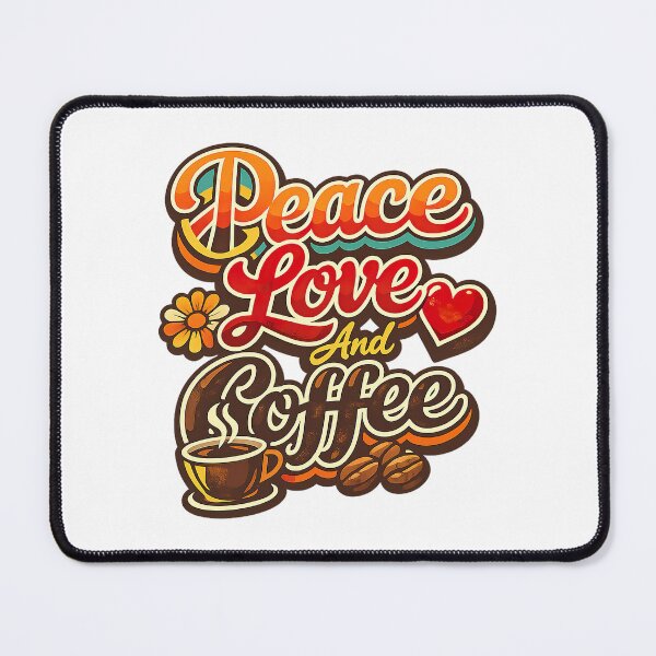 Item preview, Peace Love And Coffee, Retro Vintage designed and sold by graphic-genie.