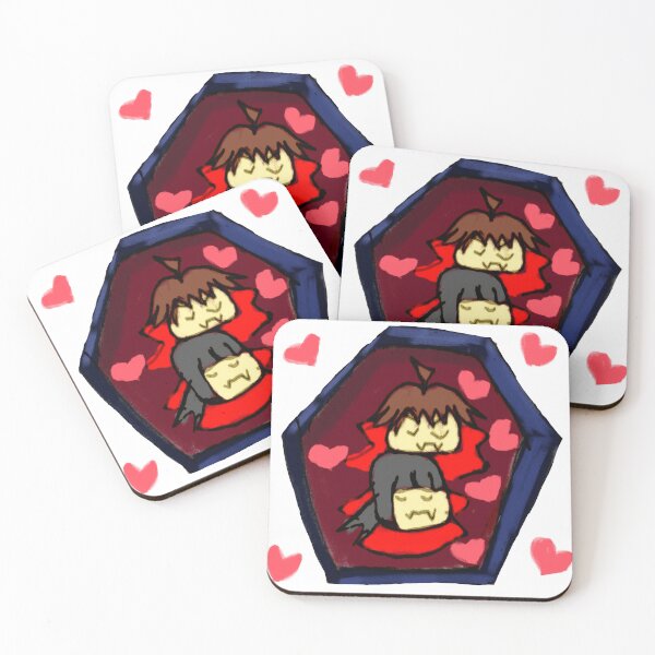 Item preview, Vampire Chibi Heads Loving Couple Napping in a Coffin designed and sold by Junpeiberry.