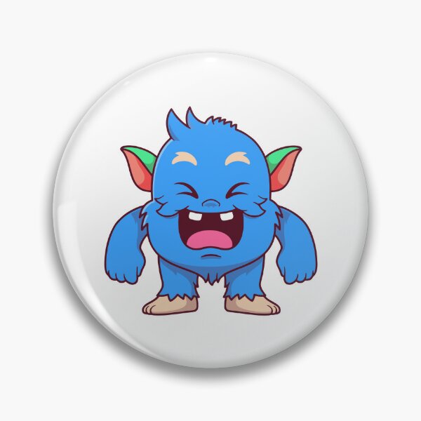 Item preview, Cute Laughing Blue Monster Cartoon designed and sold by Nirwestwarr.