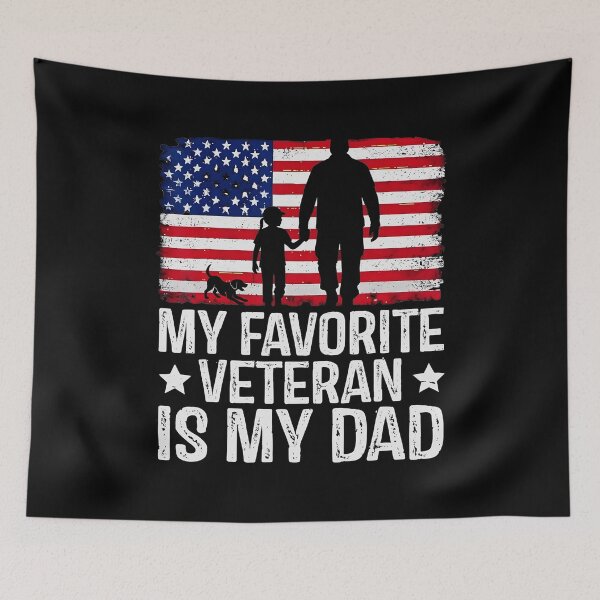 Item preview, Proud Veteran Dad Tribute With American Flag Silhouette designed and sold by zamiokaline.